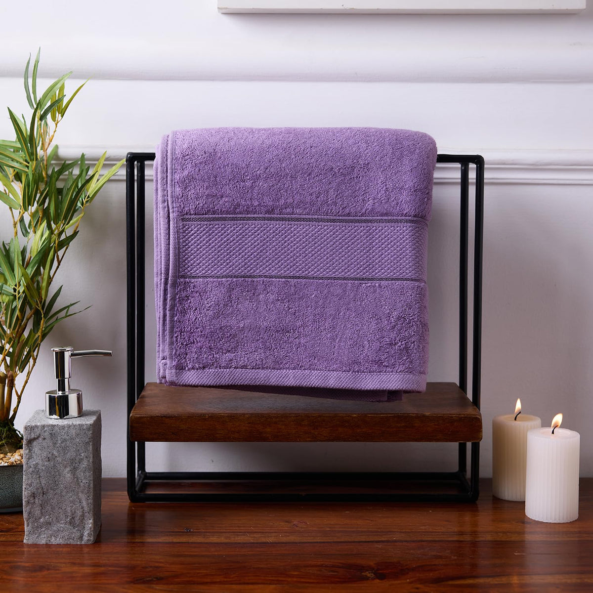 BAMBOO SOUL bamboo bath towel — Purple