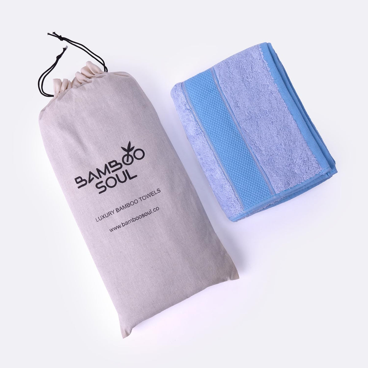 BAMBOO SOUL bamboo bath towel Sky Blue detail 5