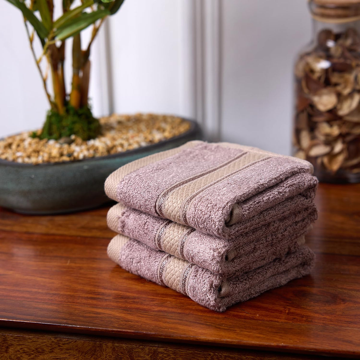 Bamboo Face Towel — Dark Beige