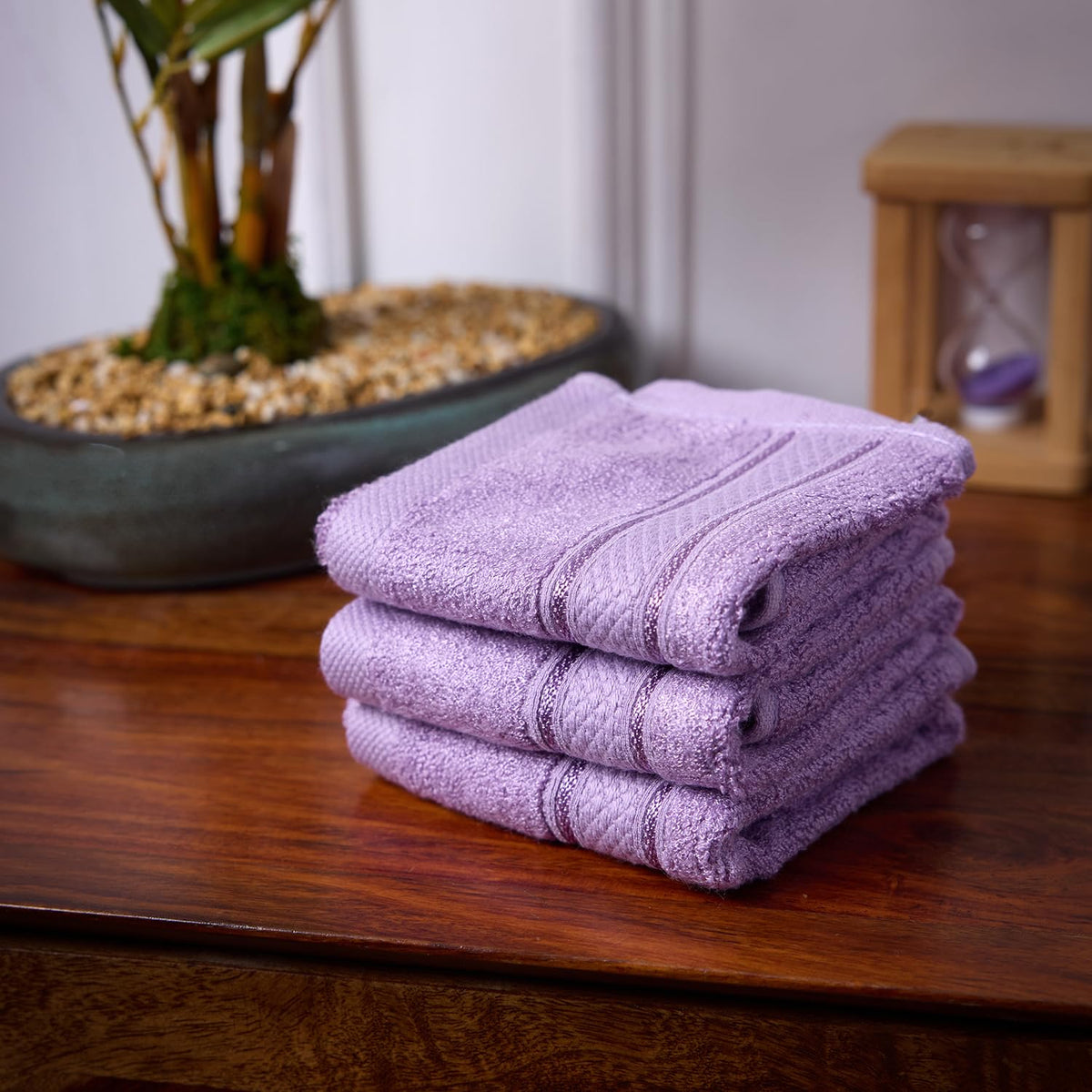 BAMBOO SOUL bamboo face towel — Lilac Purple
