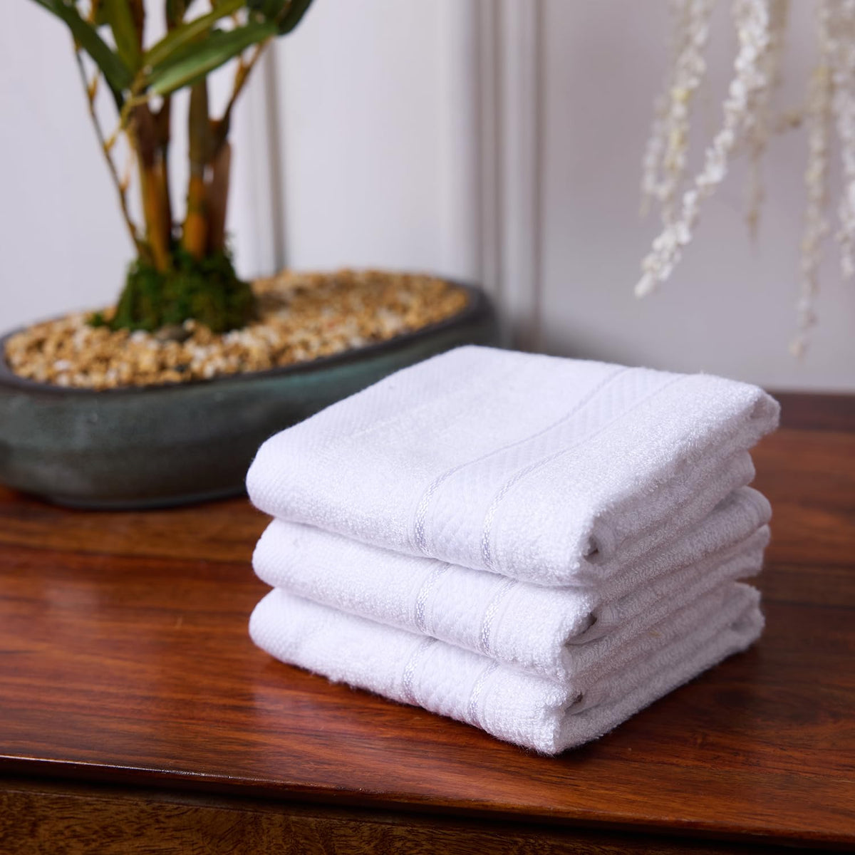 BAMBOO SOUL bamboo face towel — White