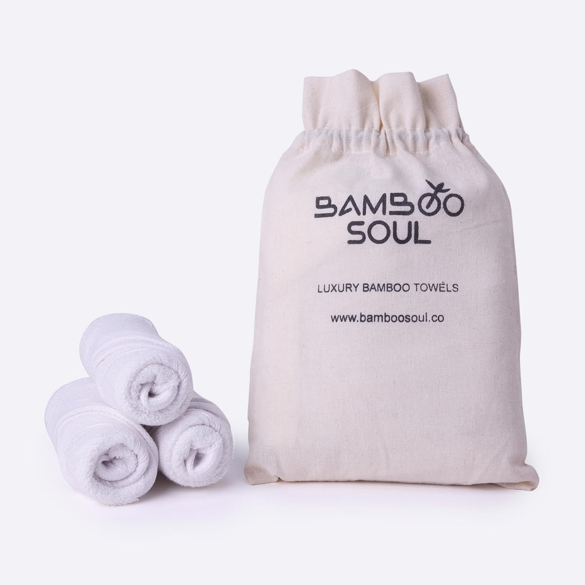 BAMBOO SOUL bamboo face towel White detail 4