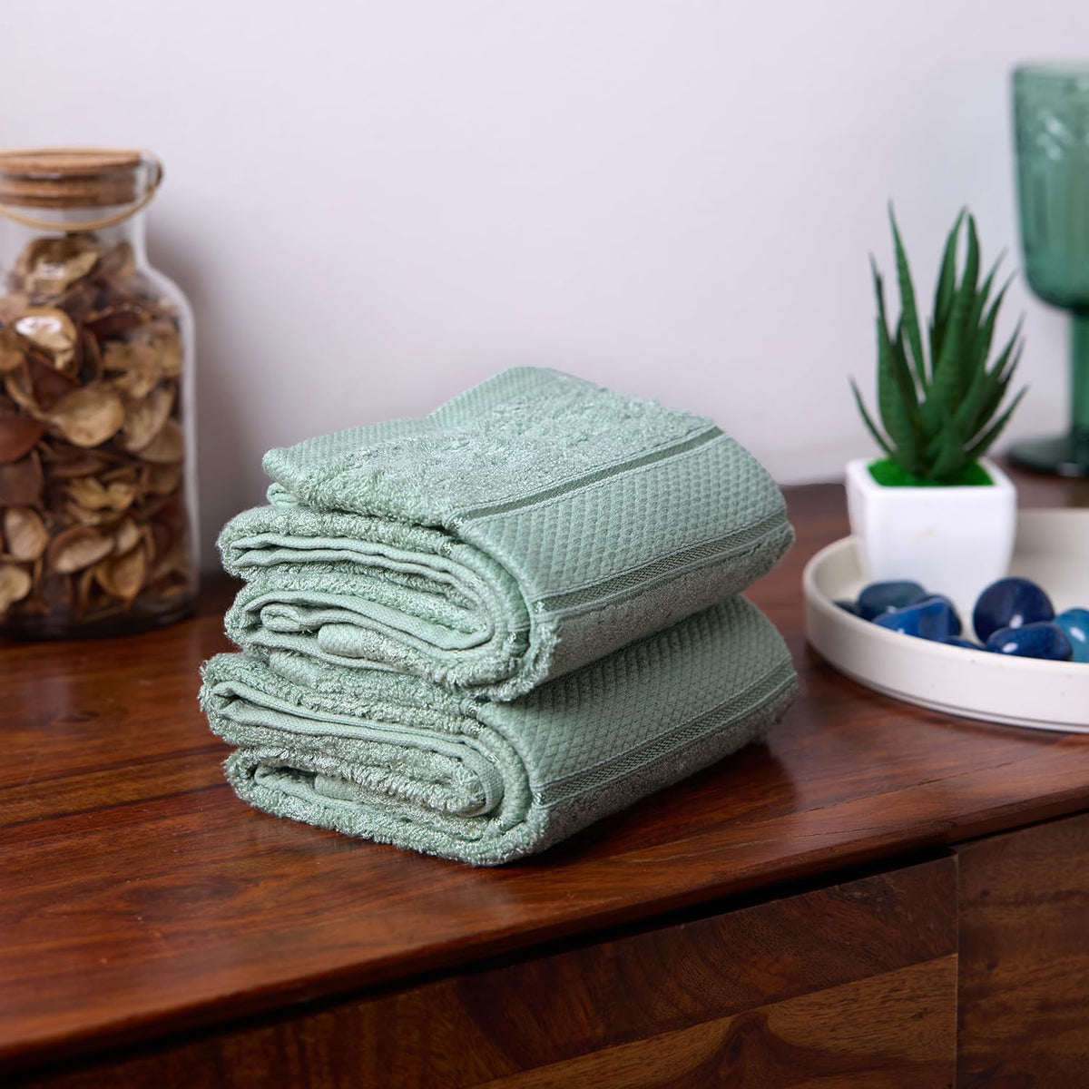 Bamboo Hand Towel — Mint Green