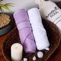 BAMBOO SOUL Bamboo Hand Towel — White, Lilac Purple