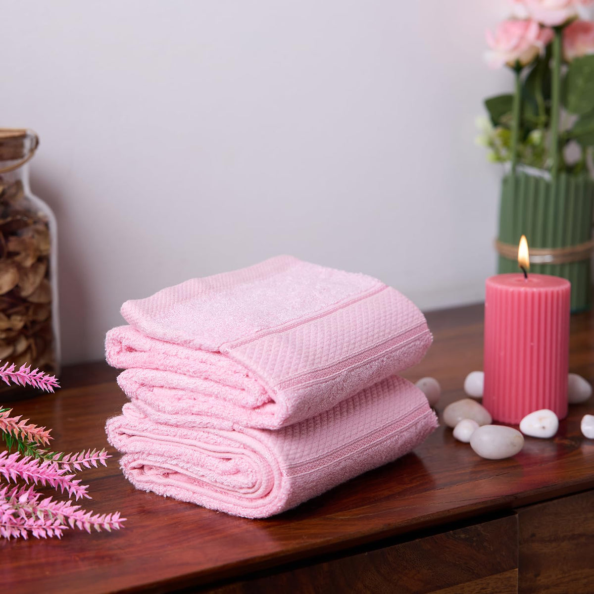BAMBOO SOUL bamboo hand towel — Pink