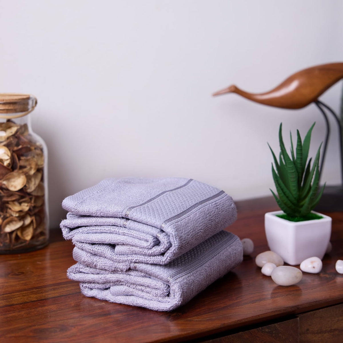 Bamboo Hand Towel — Light Grey