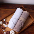 BAMBOO SOUL Bamboo Hand Towel — White, Dark Beige