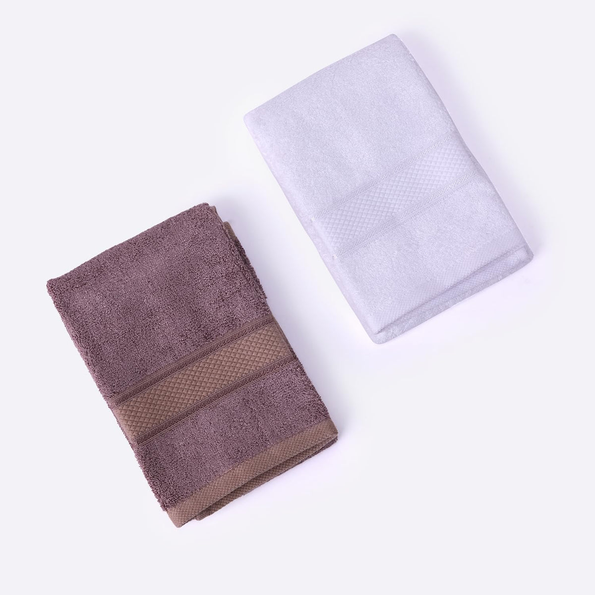 BAMBOO SOUL Bamboo Hand Towel — White, Dark Beige