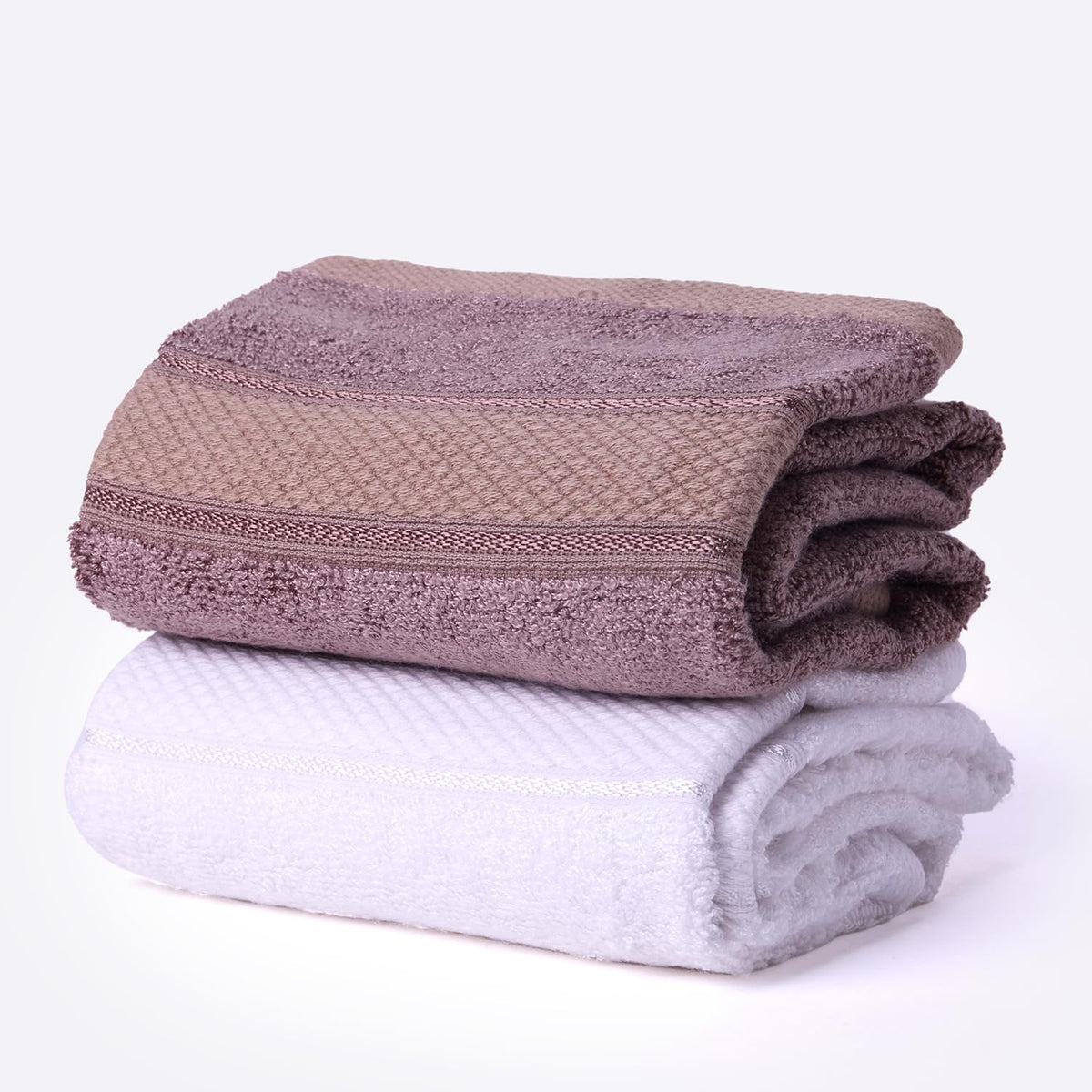 BAMBOO SOUL Bamboo Hand Towel — White, Dark Beige