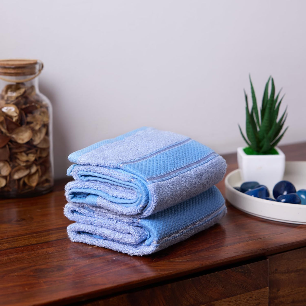 BAMBOO SOUL bamboo hand towel — Sky Blue