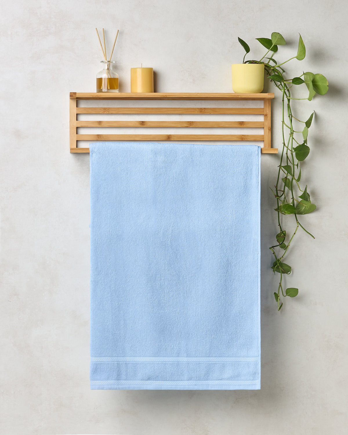 BAMBOO SOUL — Zero Twist Cotton — Bath Towel — 350 GSM — Blue
