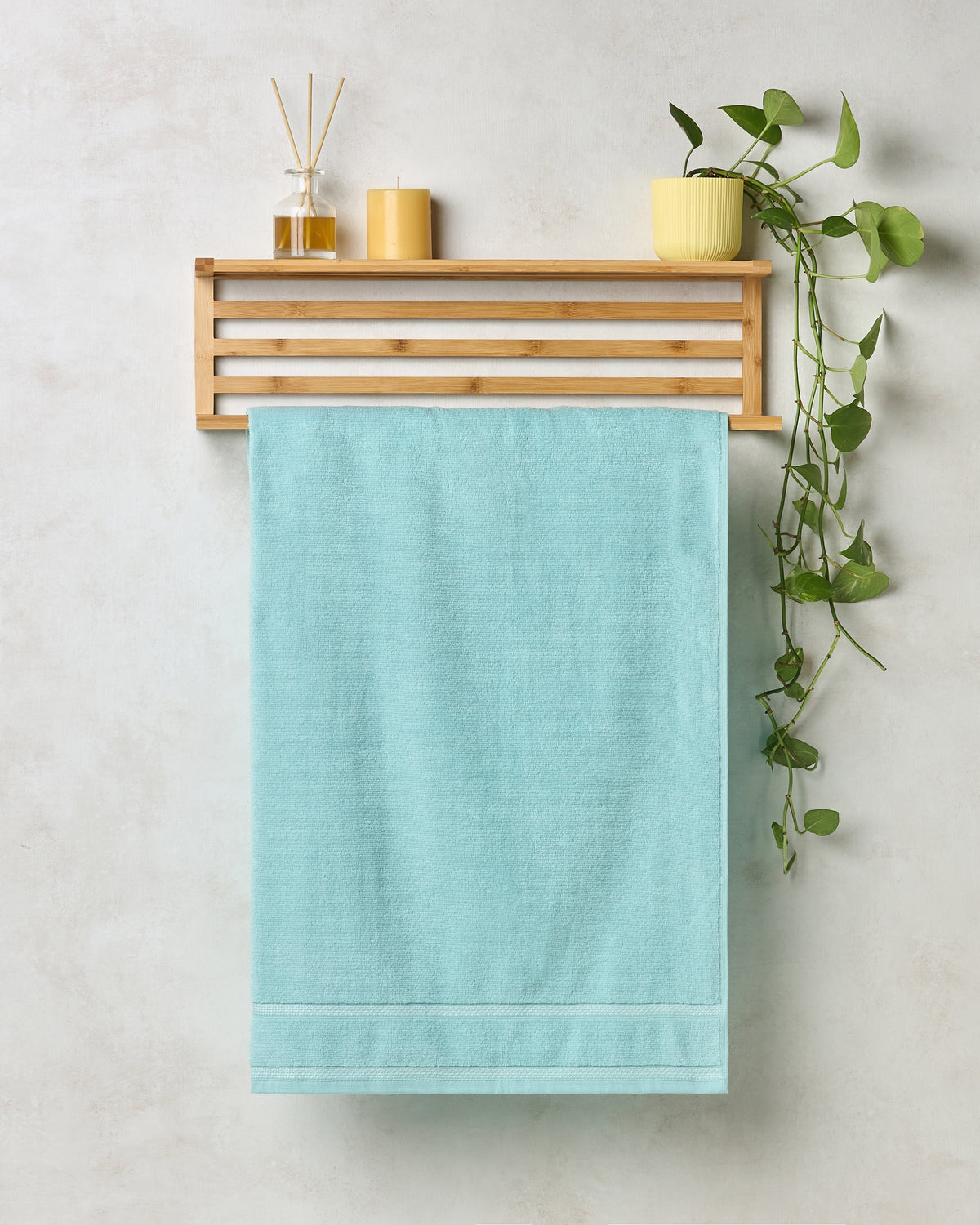 BAMBOO SOUL — Zero Twist Cotton — Bath Towel — 350 GSM — Aqua