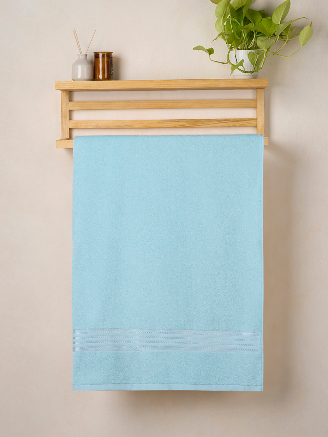 BAMBOO SOUL — Classic Cotton — Bath Towel — 380 GSM — Blue