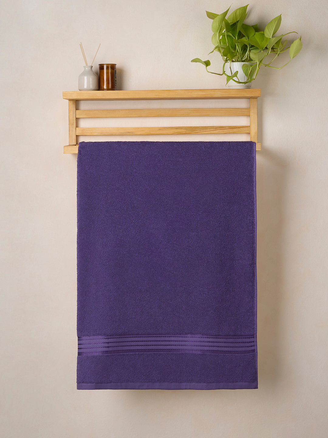 BAMBOO SOUL — Classic Cotton — Bath Towel — 380 GSM — Matt Purple