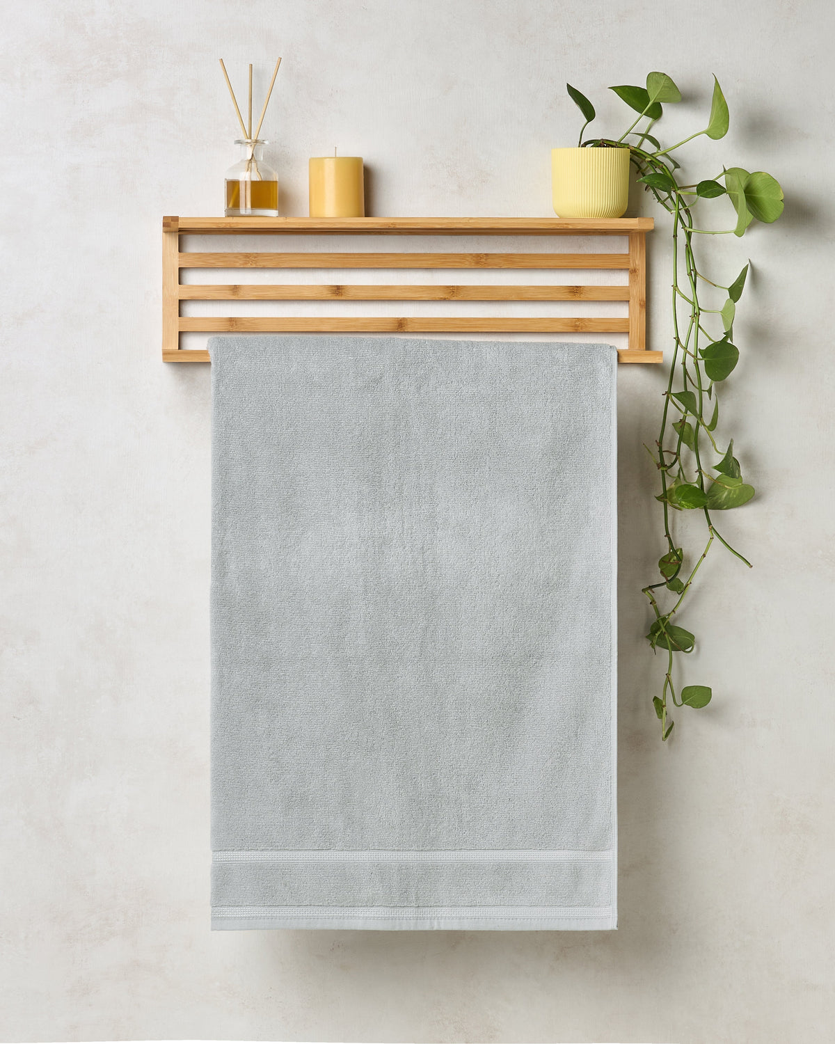 BAMBOO SOUL — Zero Twist Cotton — Bath Towel — 350 GSM — Grey