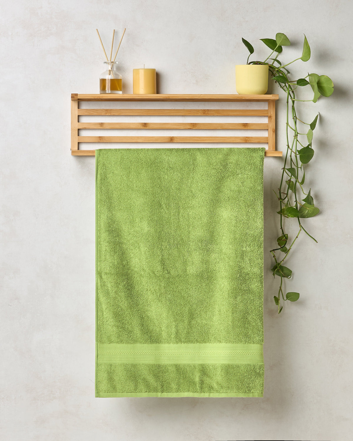 BAMBOO SOUL — Cotton Basic — Bath Towel — 500 GSM — Olive Green