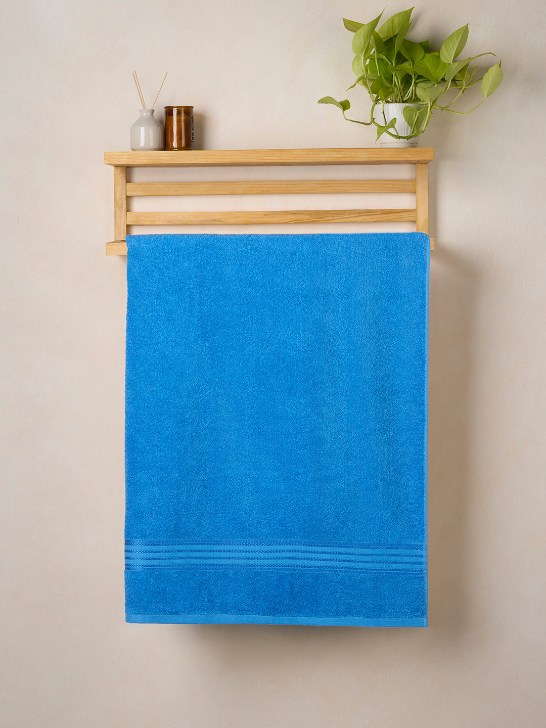 BAMBOO SOUL — Classic Cotton — Bath Towel — 380 GSM — Iris Blue