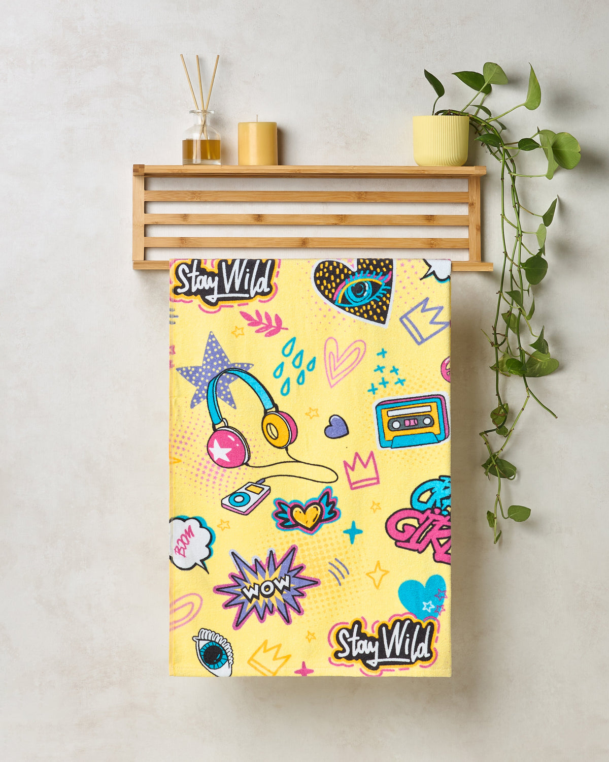 BAMBOO SOUL — Play Collection — Bath Towel — 350 GSM Cotton — Stay Wild