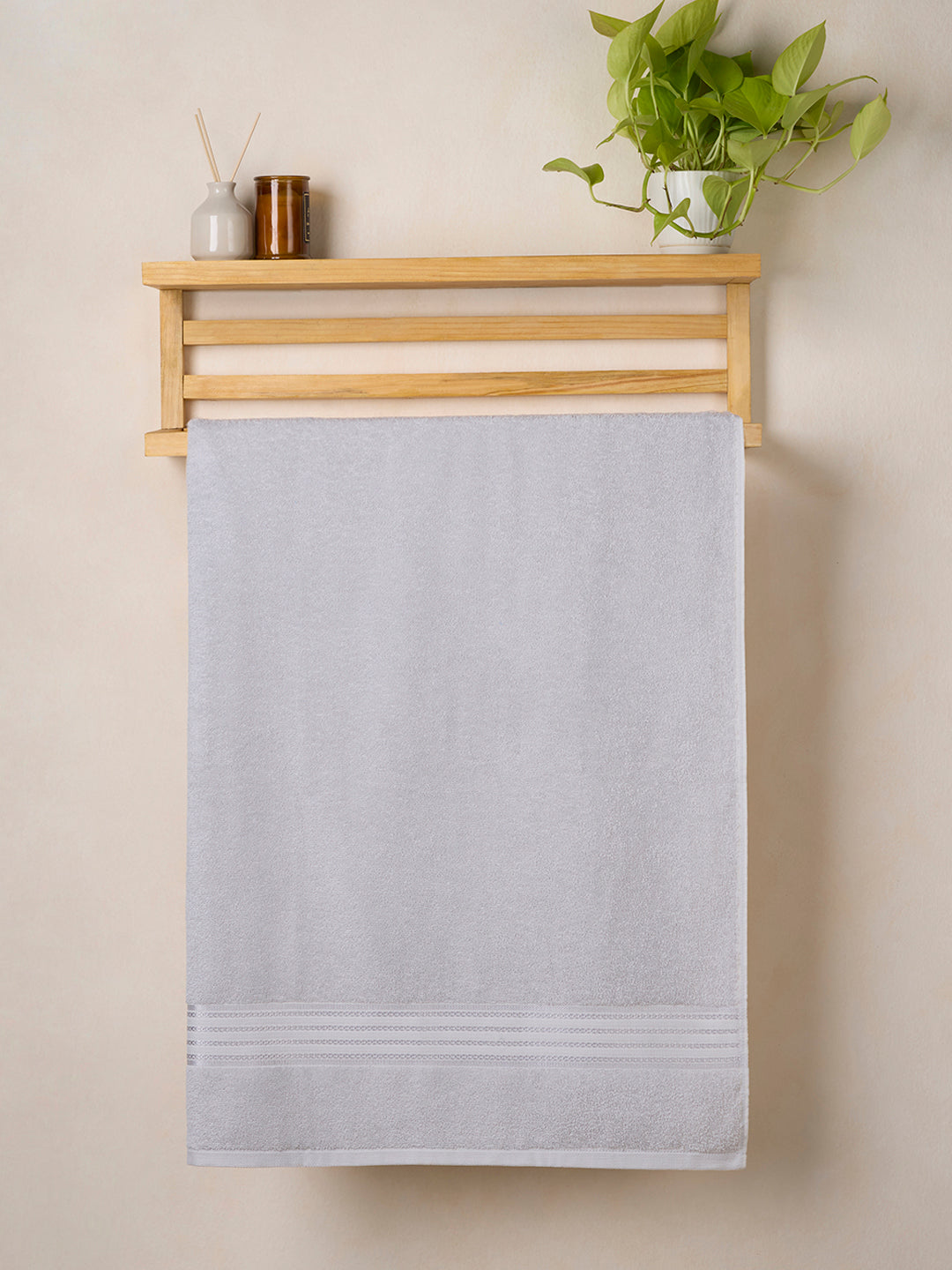 BAMBOO SOUL — Classic Cotton — Bath Towel — 380 GSM — Grey