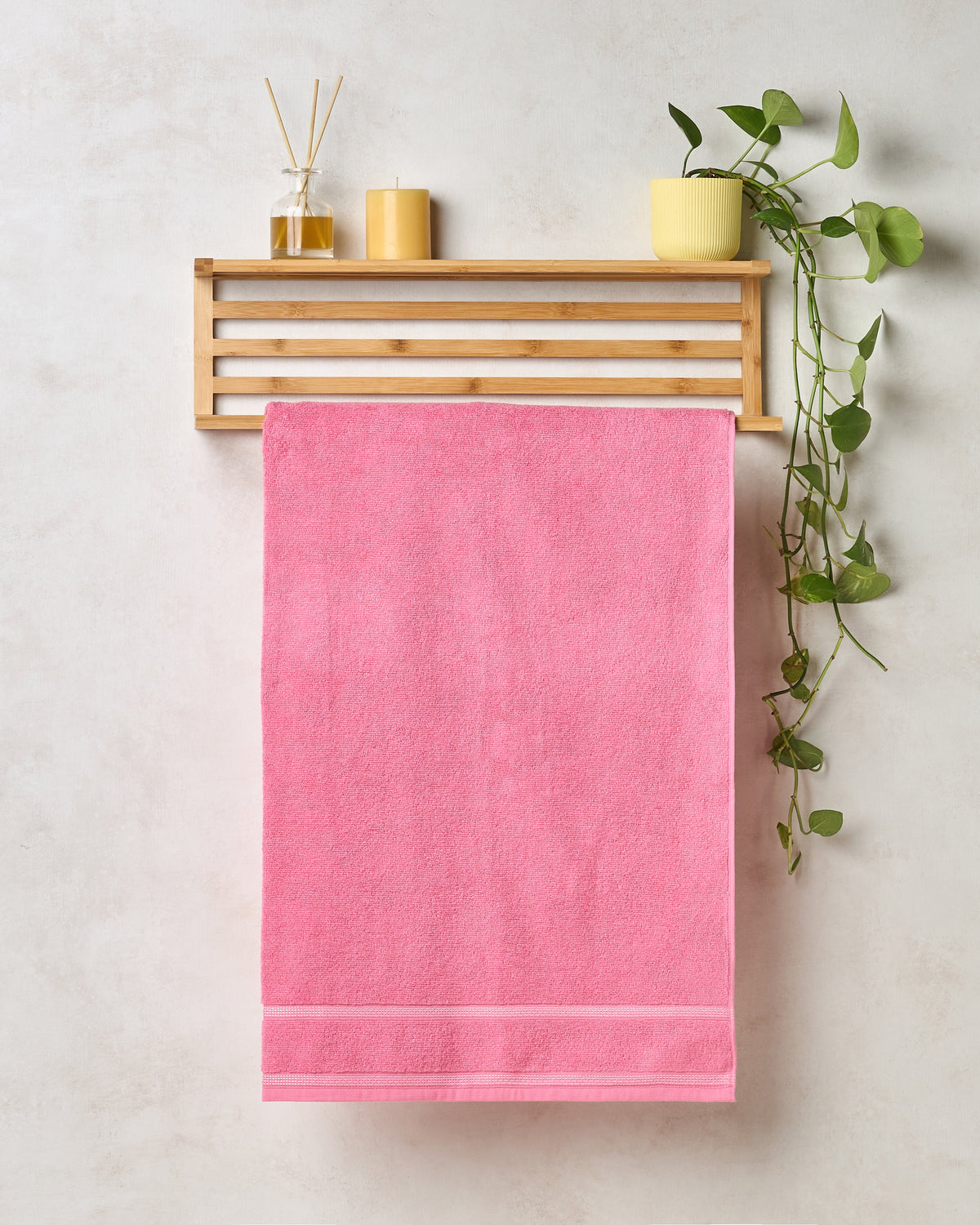 BAMBOO SOUL — Zero Twist Cotton — Bath Towel — 350 GSM — Pink