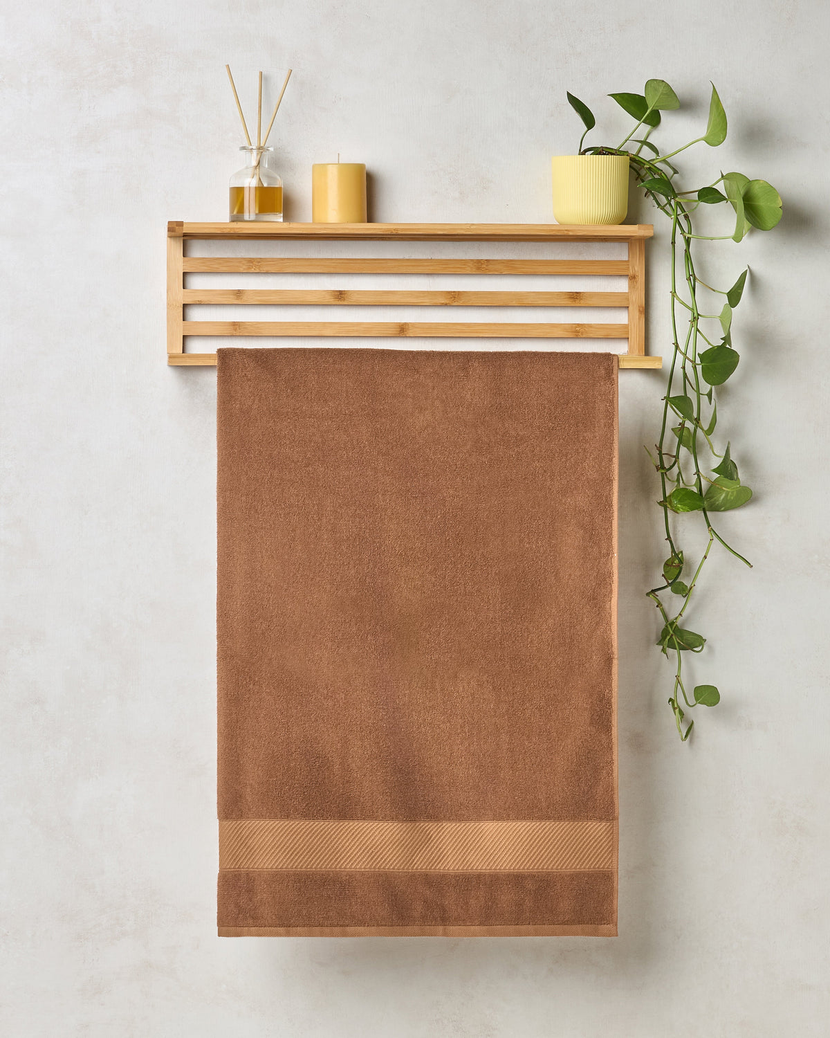 BAMBOO SOUL — Bamboo Cotton — Bath Towel — 400 GSM — Leather Brown